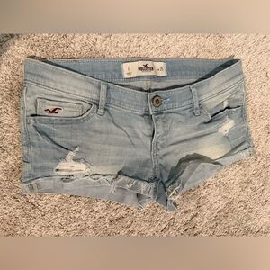 Hollister Light Blue Ripped Jean Shorts